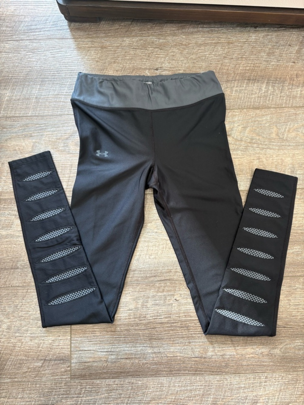 Under Armour Black and Grey ColdGear Fitted Leggings